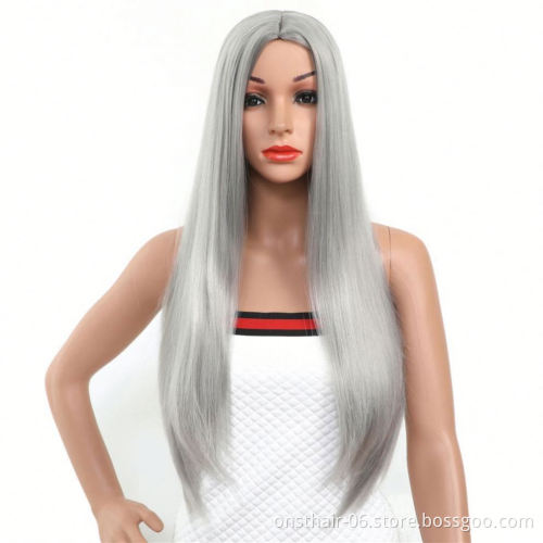 MYZYR straight hair high-quality synthetic wigs, 30-inch heat-resistant wigs of various colors, noble golden synthetic wigs